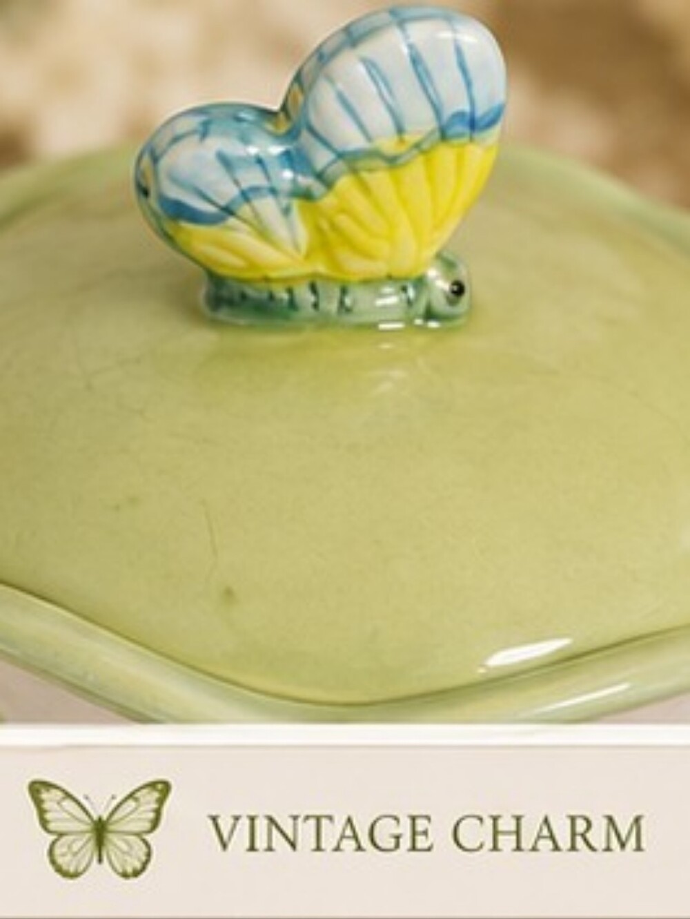 Vintage Butterfly Teapot Ceramic Accents & Occasions Cottagecore Spring Garden - Picture 6 of 14